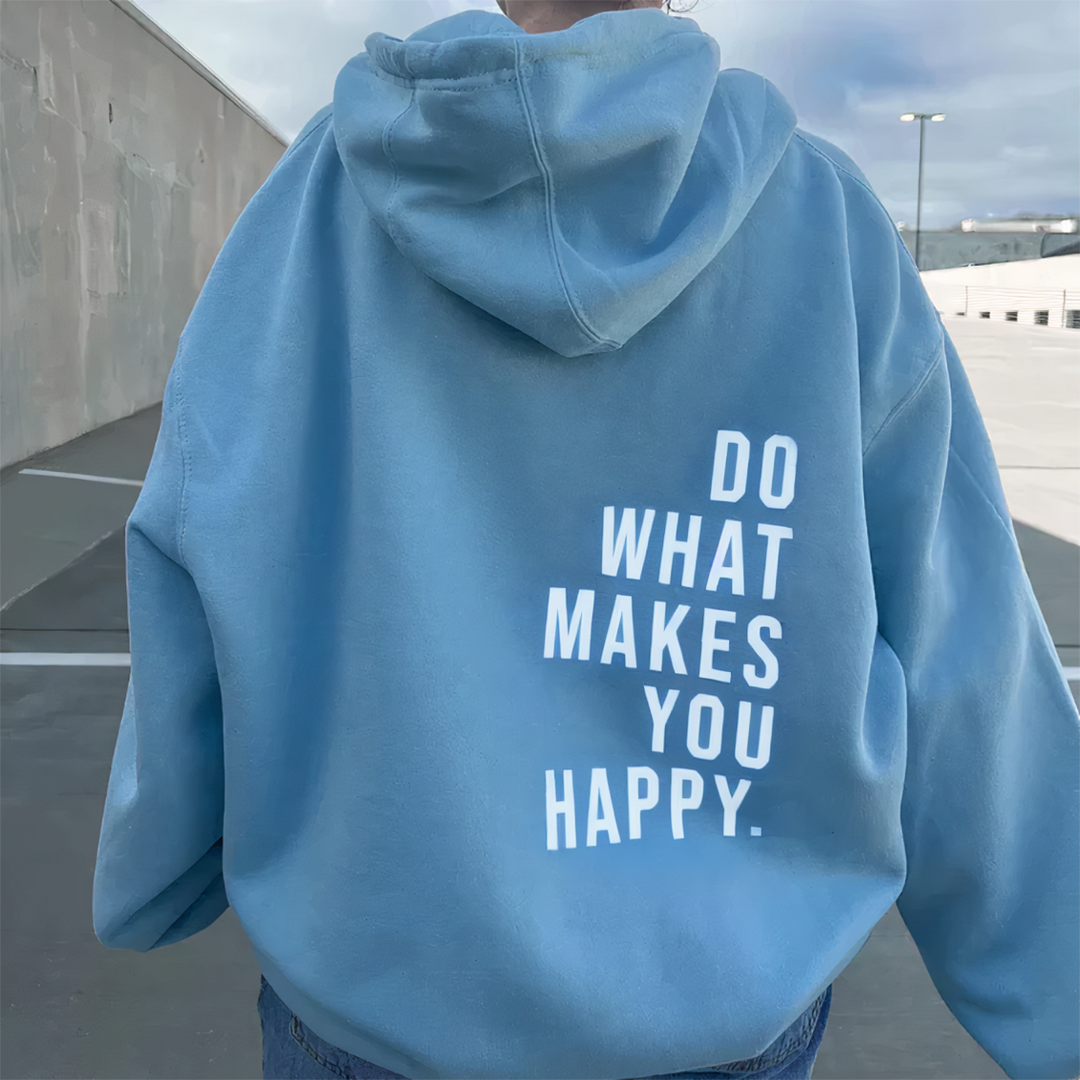 Trendy women's graphic hoodie featuring bold urban flair. Make a fashion statement with this comfortable streetwear.