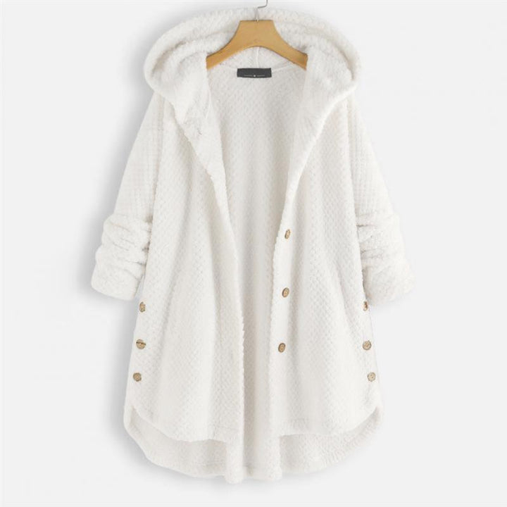 Women's trendy cut hooded fleece jacket. Reversible, stylish & versatile for all seasons. Cozy comfort outerwear.