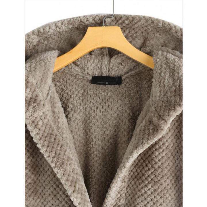 Casual chic women's hooded jacket. Reversible, trendy cut fleece for cozy comfort & versatile layering.