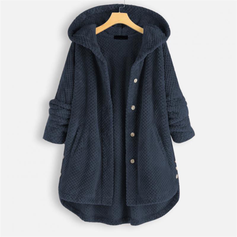 Versatile women's hooded jacket. Trendy cut fleece, perfect for casual layering in fall & spring fashion.