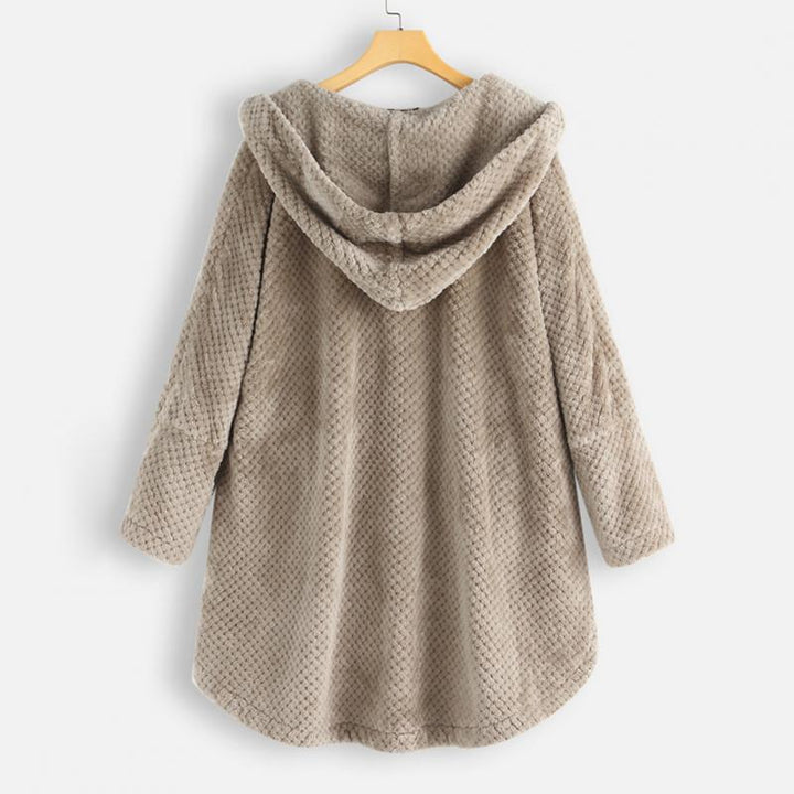Soft women's everyday hooded jacket. Reversible trendy cut fleece for versatile, stylish & cozy comfort.