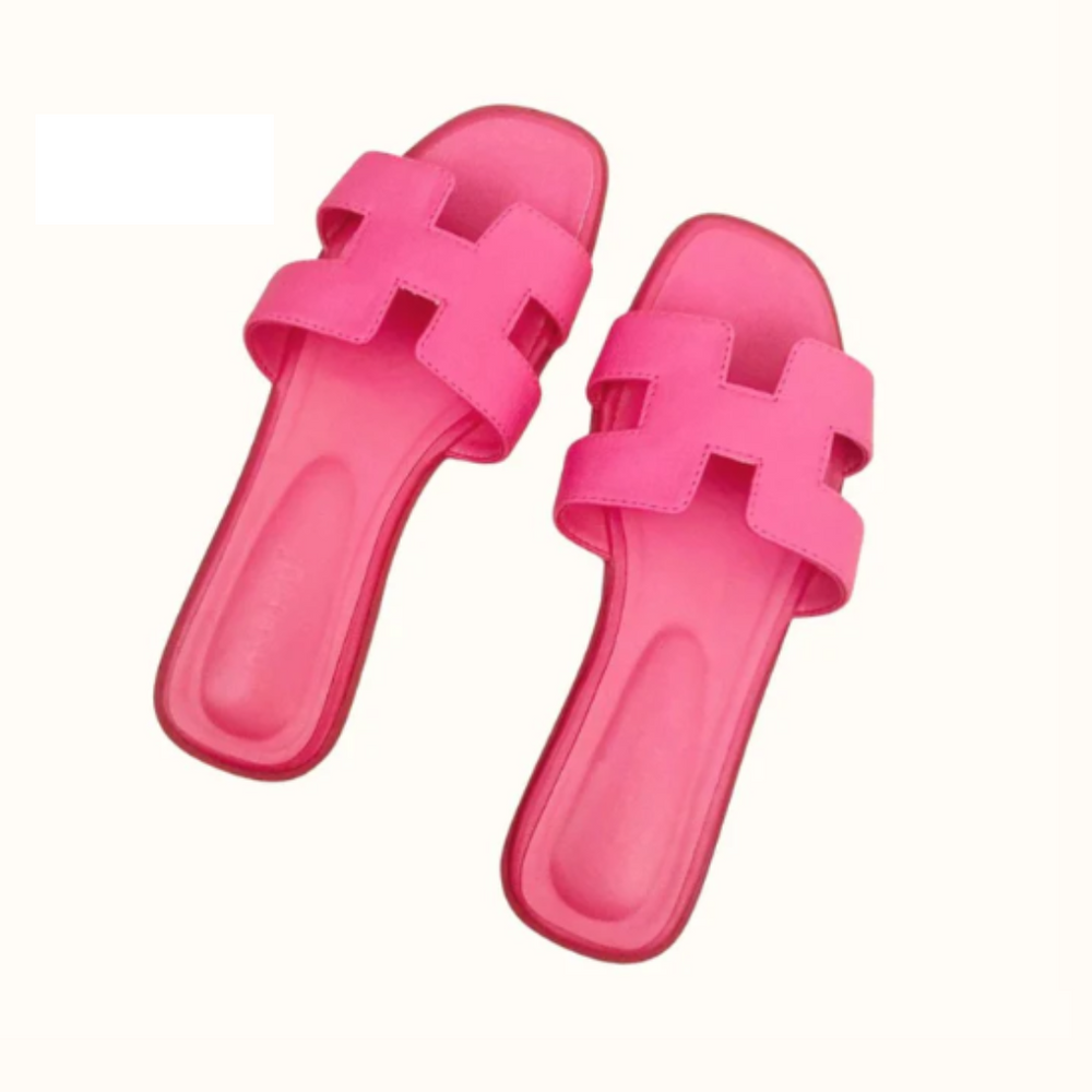 Fashionable women's H-profile slide sandals, comfortable and elegant for summer style.