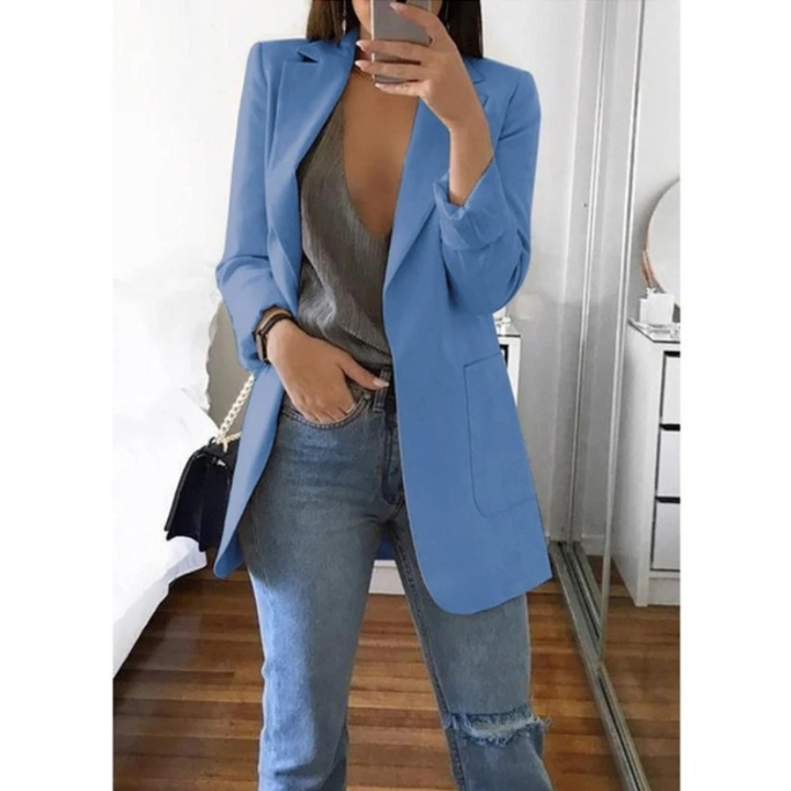 Women's trendy long blazer for effortless style.