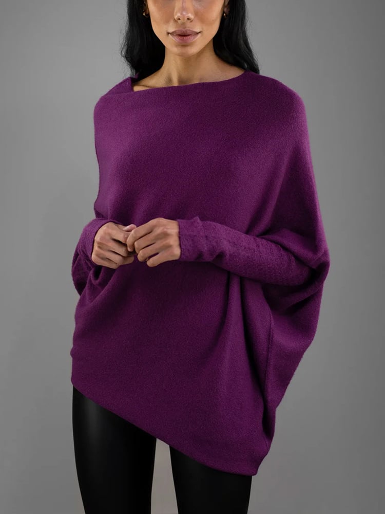 Comfortable & stylish women's off-shoulder knit sweater, essential for cold weather.