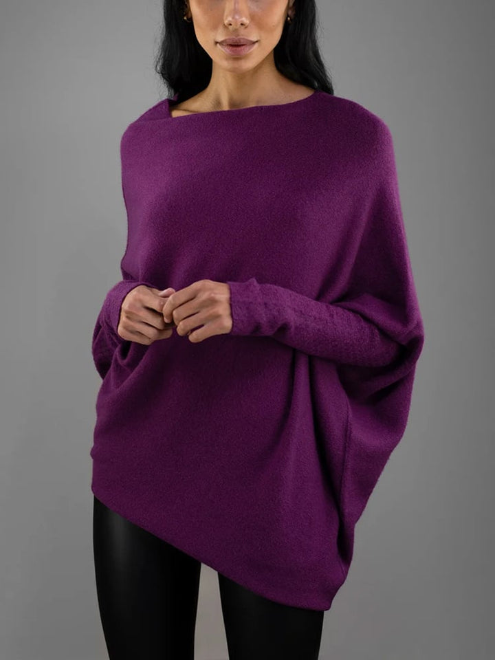 Comfortable & stylish women's off-shoulder knit sweater, essential for cold weather.