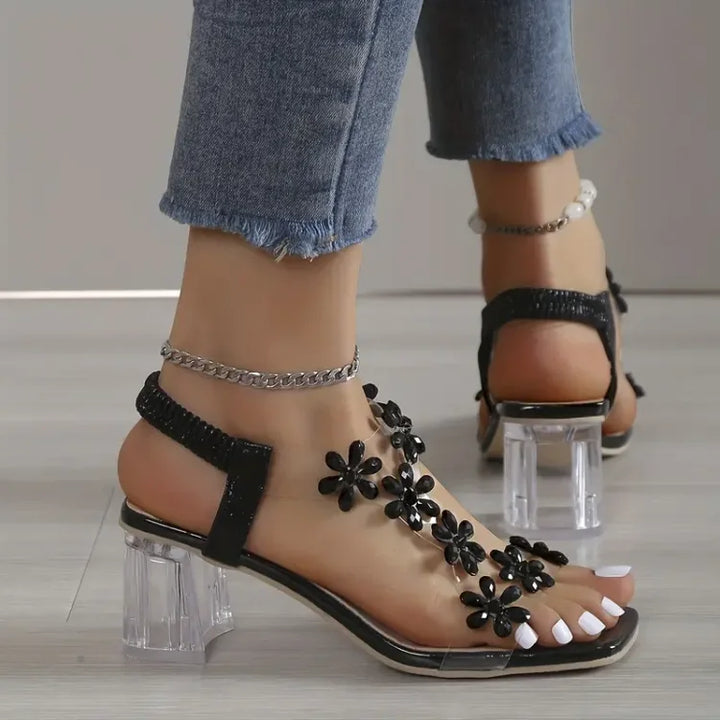 Elegant women's orthopedic block heel pumps, offering breathable comfort & practical style for daily wear.