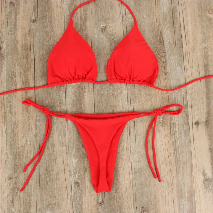 Chic women's two-piece swimwear, a trendy bikini set for ultimate summer comfort.