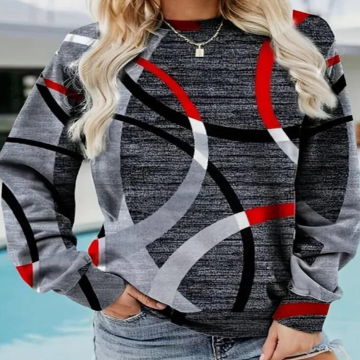 Trendy women's long sleeve jumper. Cozy knit sweater, soft & warm for everyday comfort and chic winter wear.