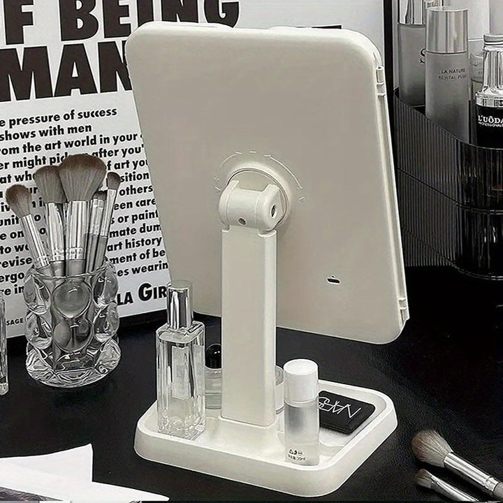 Versatile LED trifold makeup mirror with adjustable brightness, ideal for detailed beauty routines.