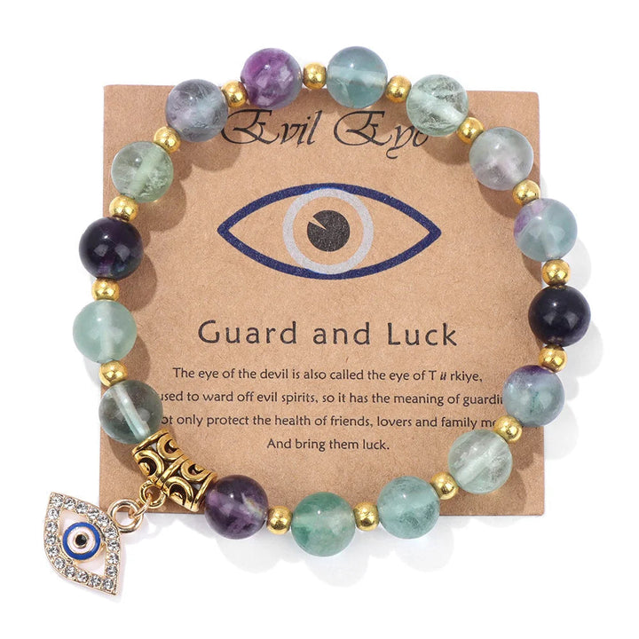 Elegant Turkish Evil Eye protection beaded bracelet featuring vibrant turquoise stones. Good luck charm for women.