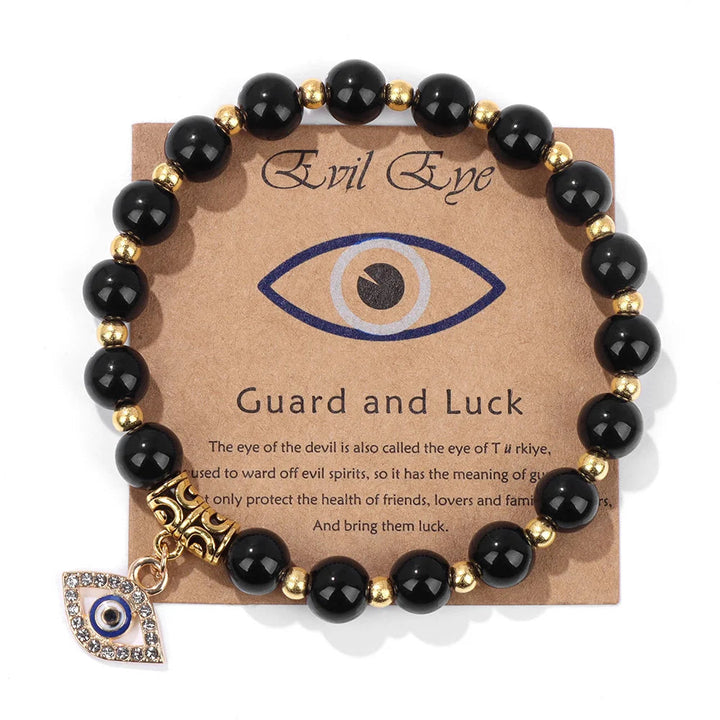Spiritual Turkish Evil Eye talisman bracelet with blue sodalite protection beads. A good luck charm for women.