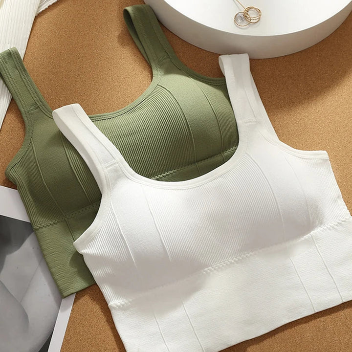High support seamless sports bra for women's yoga, gym, & running workouts. Ultimate comfort activewear.