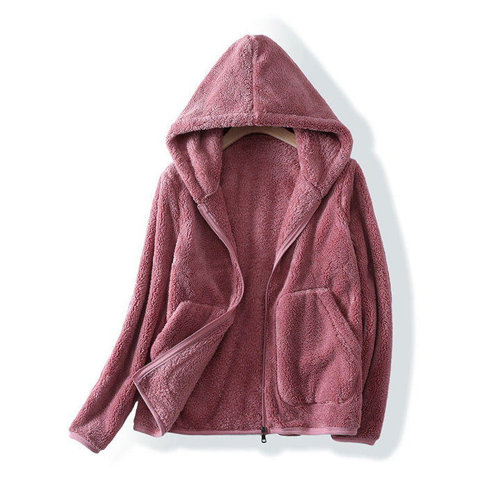 Warm red women's cloud hoodie, a cozy and ultra-soft pullover for ultimate comfort and winter relaxation.