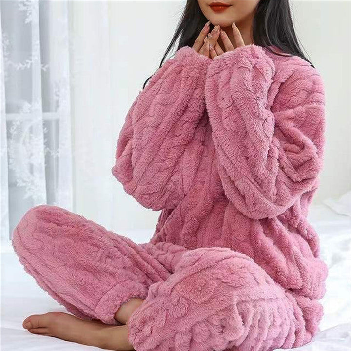 Luxurious ultra-soft women's pajama set, buttery fabric for a cozy feel during sleep or relaxation.