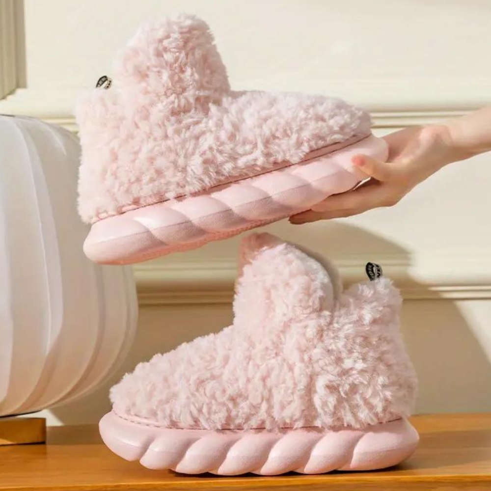 Women's ultra soft, warm teddy slippers for ultimate home comfort. Perfect cozy loungewear footwear.