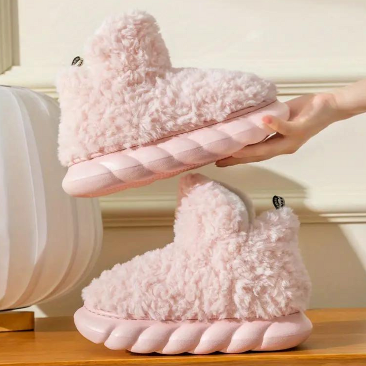 Women's ultra soft, warm teddy slippers for ultimate home comfort. Perfect cozy loungewear footwear.
