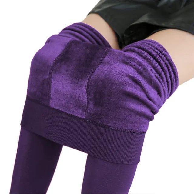 Women's high waist thermal leggings. Ultra-warm fleece lining provides cozy comfort for cold weather activities.