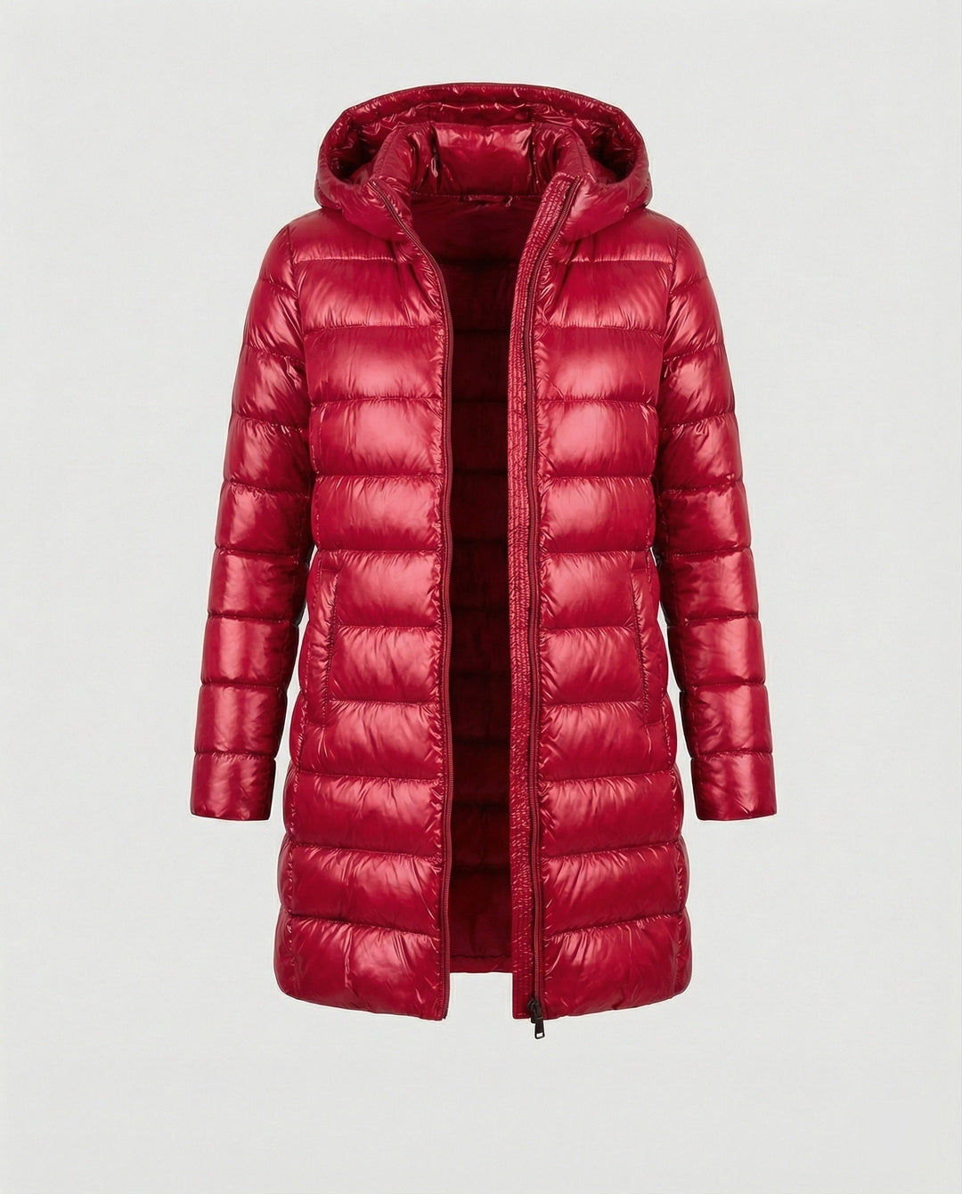 Versatile women's ultralight insulated hooded jacket, excellent all-season outerwear.