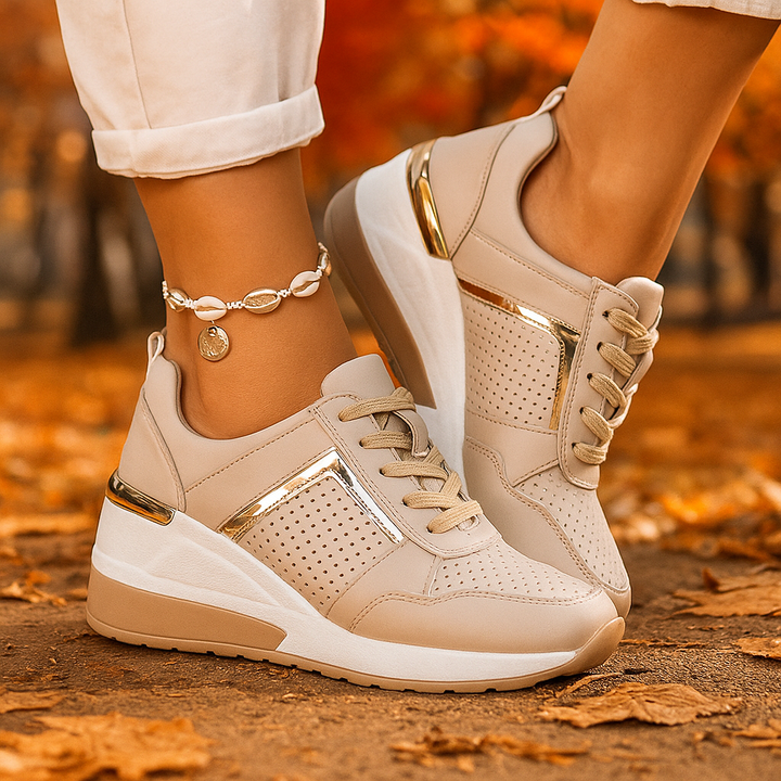 Front view of Women's Valden Rise stylish sneakers, offering cushioned comfort for athletic & casual activities.