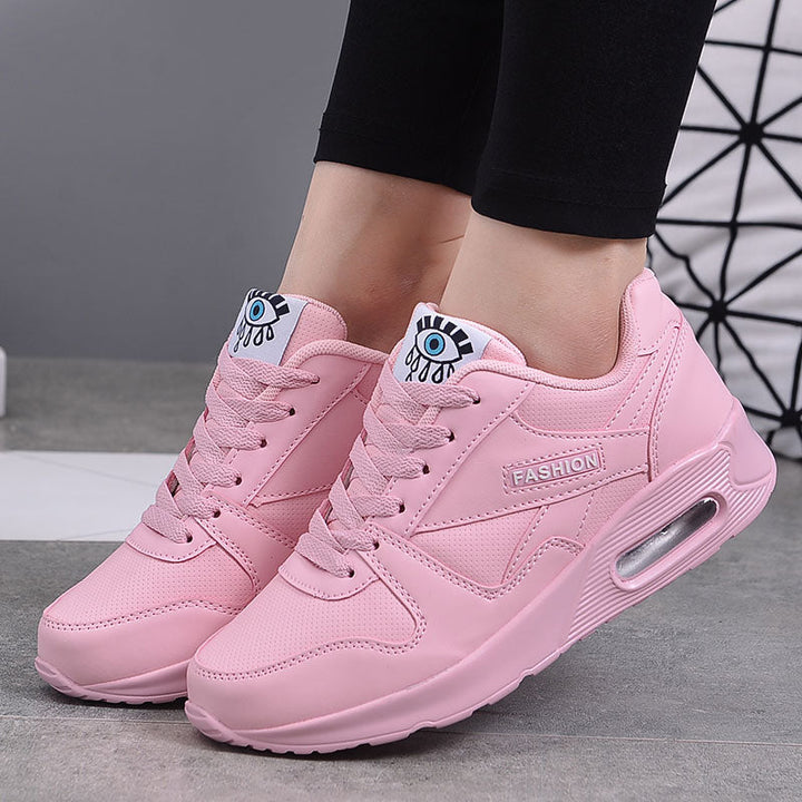 Comfortable women's Valencia chunky platform sneakers. Trendy vegan leather lace-up design for everyday style.