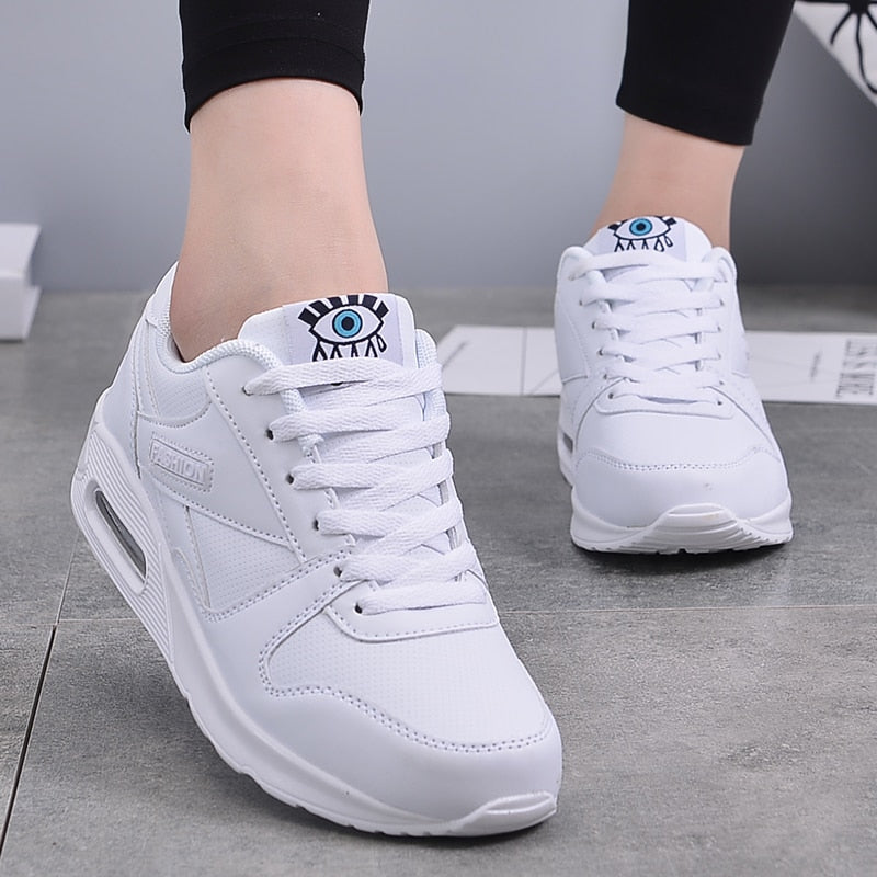 Women's Valencia chunky platform sneakers. Modern vegan leather lace-up design for everyday fashion & comfort.