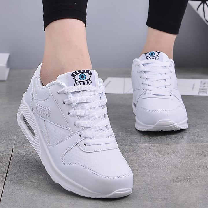 Women's Valencia chunky platform sneakers. Modern vegan leather lace-up design for everyday fashion & comfort.