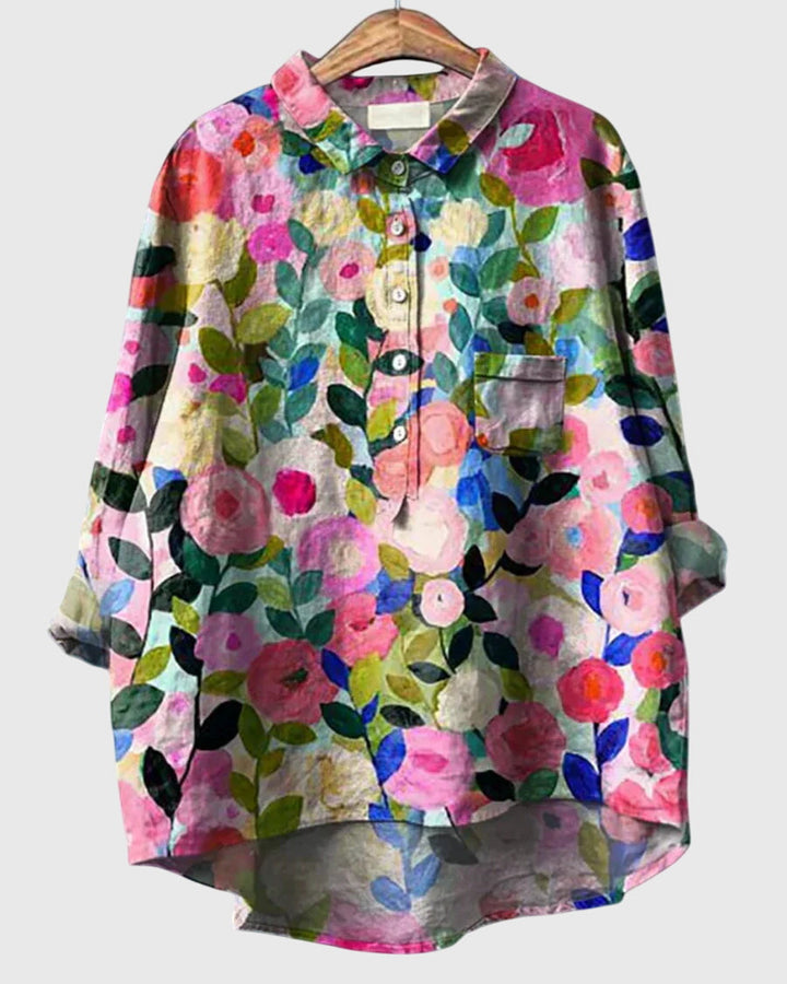 Women's Valeria floral print long sleeve blouse for effortless everyday style.