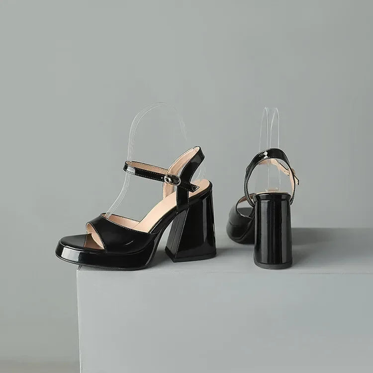 Valetta gloss block heels for women, designed as elegant and comfortable party footwear.