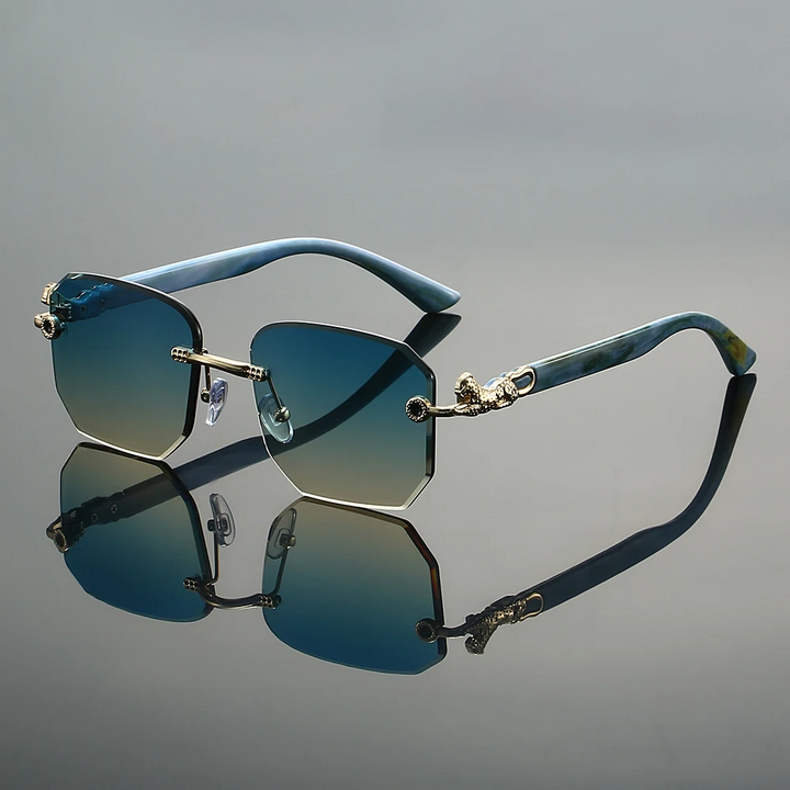 Designer-quality Valetta women's rimless gradient sunglasses. Fashionable eyewear with UV protection.