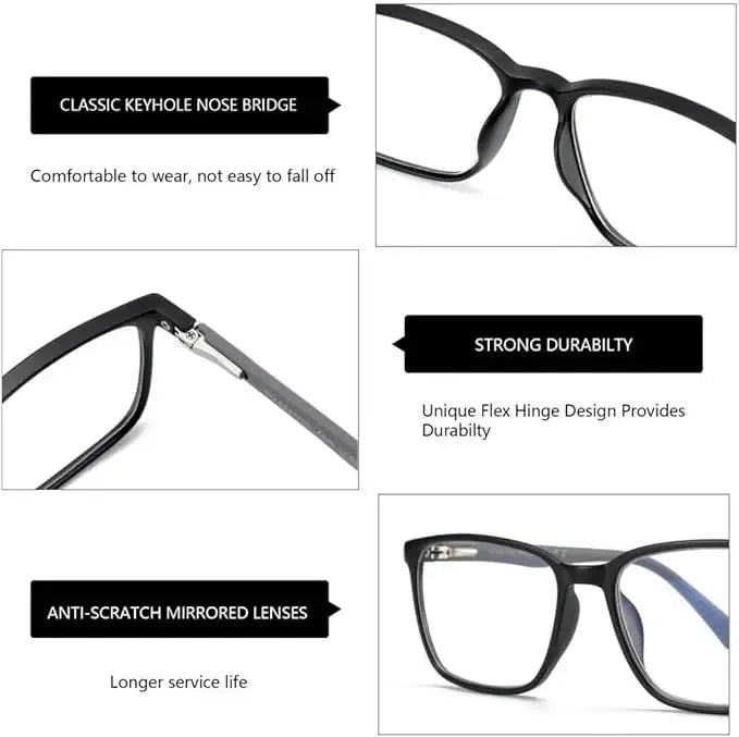 Lightweight Valmira square women's optical glasses, clear frames perfect for stylish daily wear.