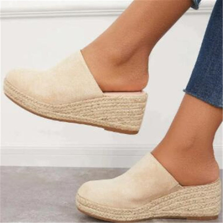 Women's Vera retro chic wedge sandals, slip-on and comfortable for versatile summer casual wear.