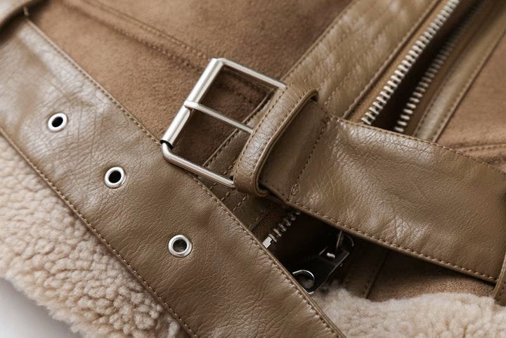 Versatile brown women's casual jacket, stylish outerwear for spring and fall fashion.