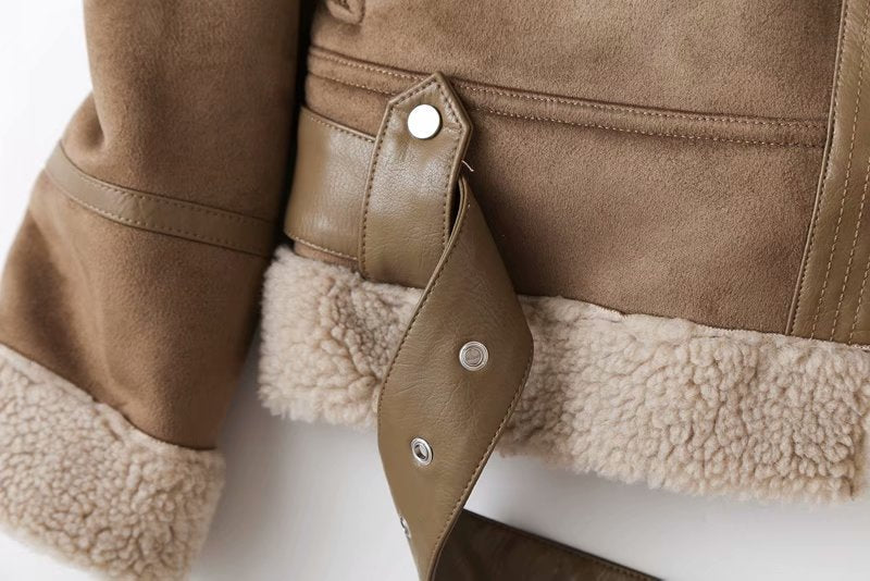 Stylish women's brown jacket, versatile outerwear for everyday spring and fall fashion.