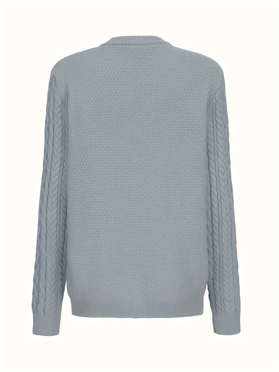 Fall fashion blue women's cardigan, a cozy long sleeve button-down with pockets for layering.