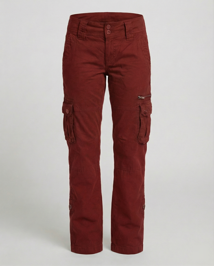 Women's comfortable cargo pants with ample pockets, excellent for travel, outdoor apparel & daily wear.