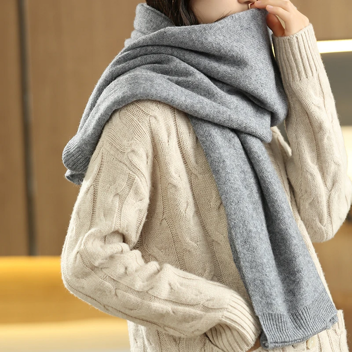 Cozy women's cascade shawl, a soft & warm wrap for autumn and winter comfort.