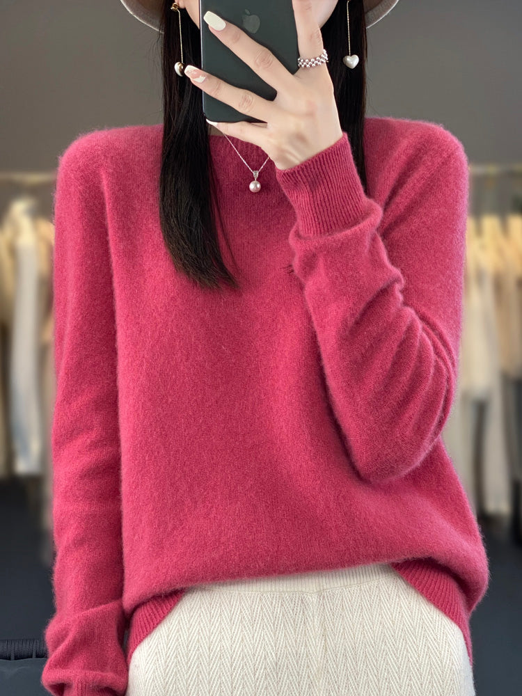 Fall essential women's knit pullover, offering warmth and timeless appeal.