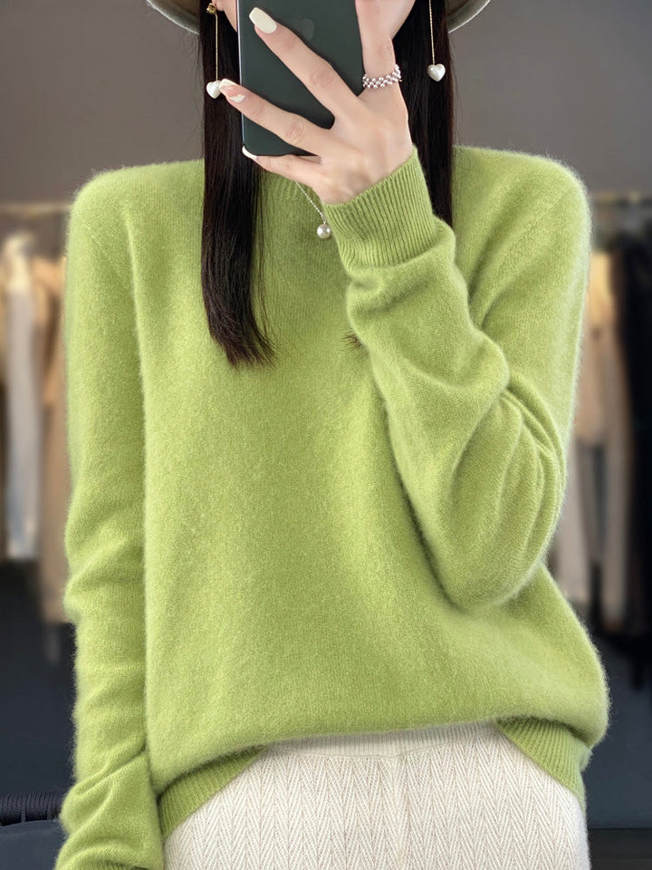 Women's versatile crew neck sweater, a comfortable staple for any occasion.
