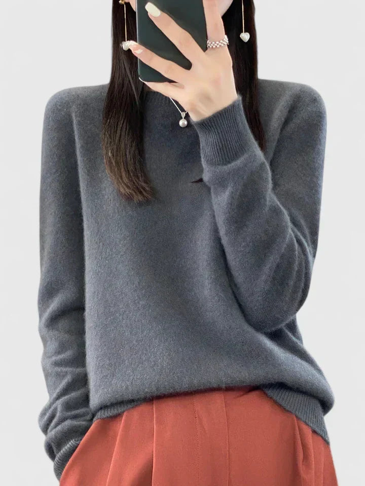 Women's long sleeve knit sweater, offering ultimate comfort for everyday wear.