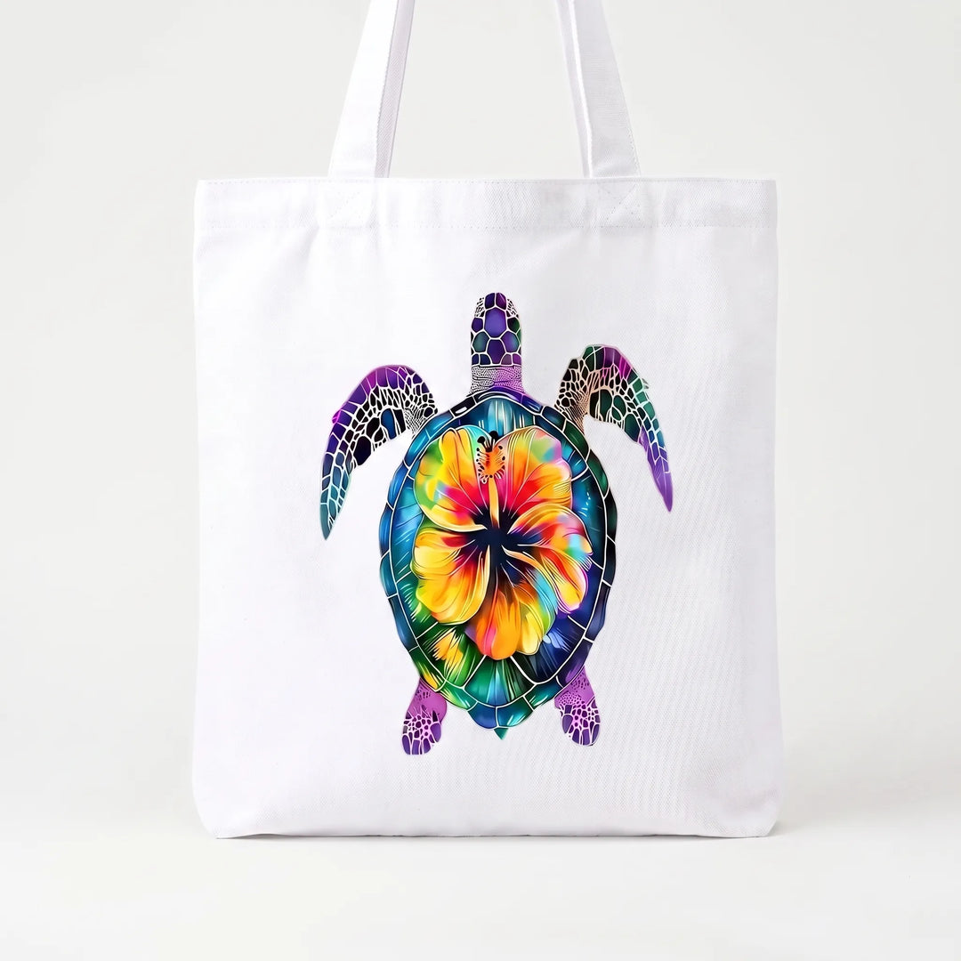 Stylish women's printed tote bag featuring a vibrant floral pattern. Ideal casual everyday shoulder bag.