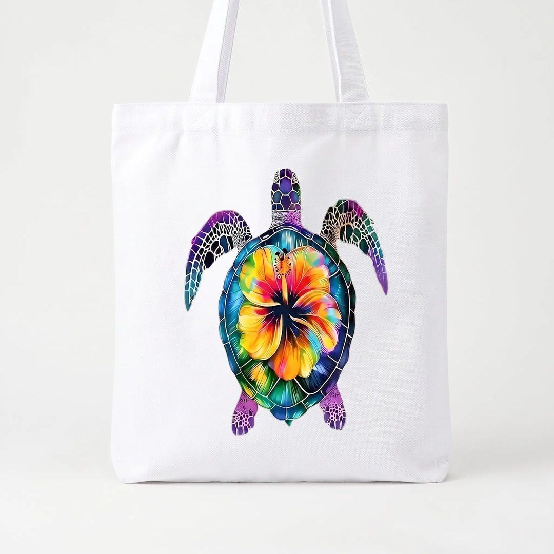 Elegant hibiscus floral print tote bag for women. A spacious & stylish everyday shoulder bag.