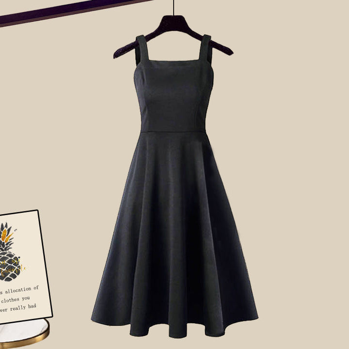 Adaptable women's layered dress set; a versatile clothing ensemble with an A-line dress for modern fashion.