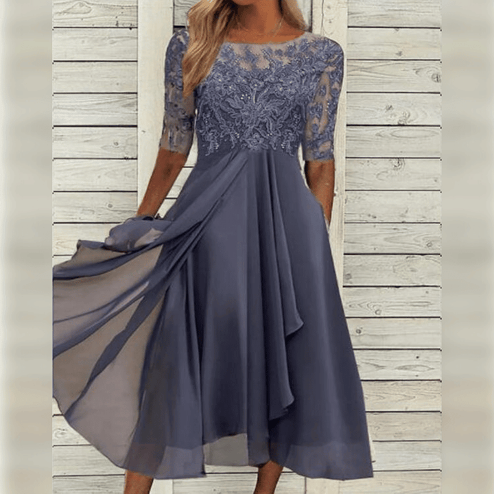 Casual women's midi dress, perfect summer fashion. Comfortable, colorful & feminine style.