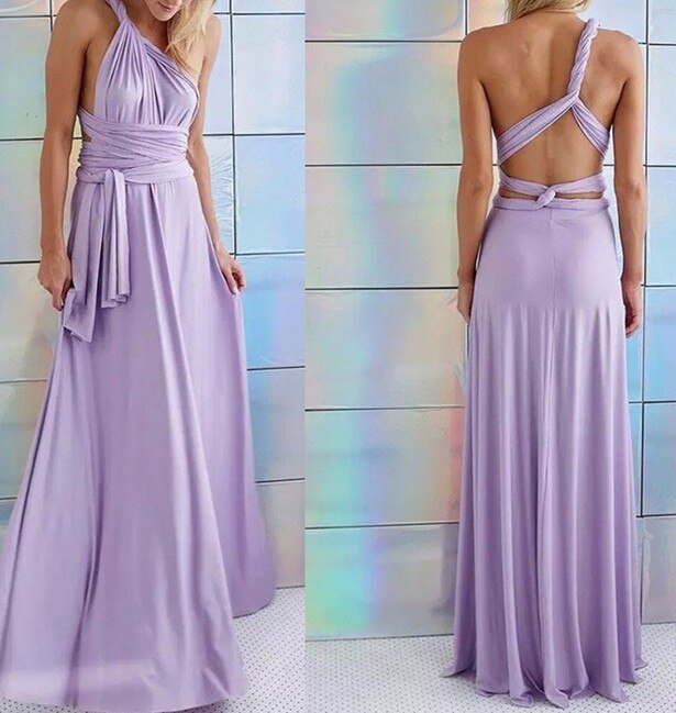 Comfortable & elegant women's multi-way maxi dress, suitable for summer evenings.