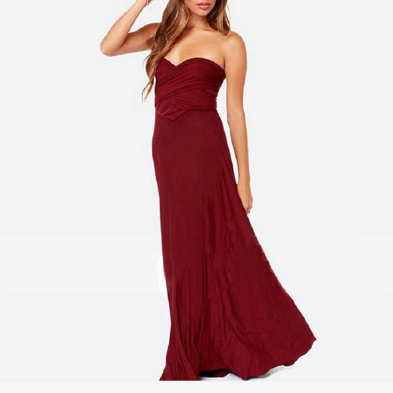 Special occasion multi-way maxi dress, elegant and versatile evening gown.