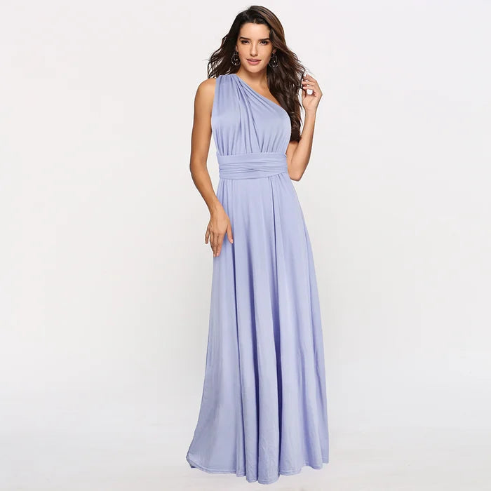Versatile elastic wrap dress, perfect for women's evening wear, elegant and adaptable styles.
