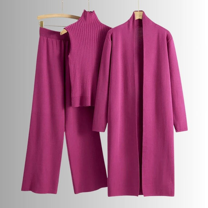 Stylish women's three-piece versatile outfit for effortless casual wear and comfortable lounging.