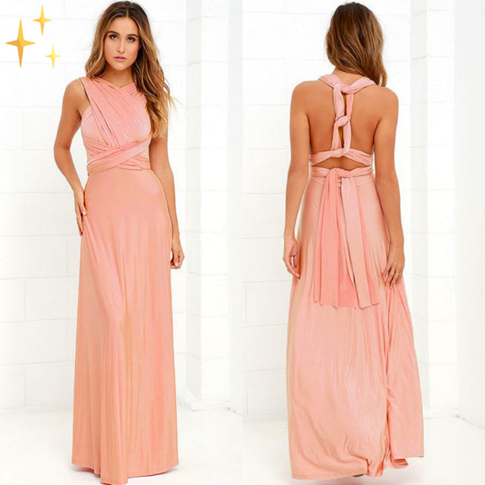 Travel-friendly multi-way wrap dress. Convertible maxi for women, perfect for all-season style & easy packing.