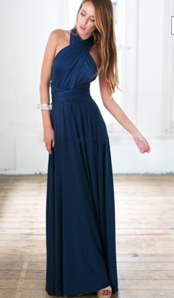 Versatile women's maxi dress. Multi-way wrap design, ideal for travel and adaptable to many different styles.