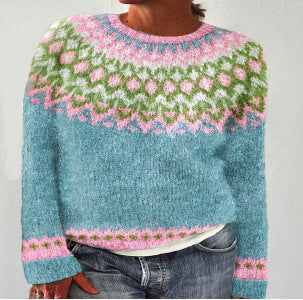Women's vibrant, colorful, oversized Mirella sweater with a long sleeve for comfy everyday autumn/winter wear.